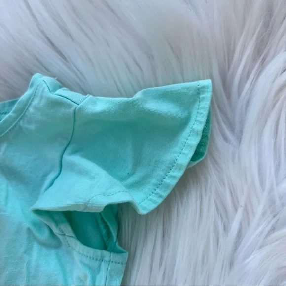 Disney Jumping Beans Bright Green and Pink Dumbo Ruffle Sleeve Top - Picture 4 of 4